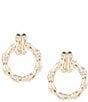 Natasha Accessories Bamboo Resort Doorknocker Drop Earrings - Image 1