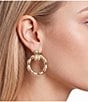 Natasha Accessories Bamboo Resort Doorknocker Drop Earrings - Image 2
