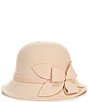 Natasha Accessories Bow Cloche Hat, Color:Ivory - Image 1
