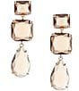 Natasha Accessories Brown Multi Linear Earrings, Color:Gold/Multi - Image 1