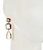 Natasha Accessories Brown Multi Linear Earrings, Color:Gold/Multi - Image 2