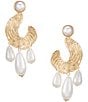 Natasha Accessories C Hoop Drop Earrings - Image 1