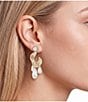 Natasha Accessories C Hoop Drop Earrings - Image 2