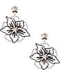 Color:Gold/Black - Image 1 - Crystal Lace Flower Drop Statement Earrings