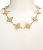 Natasha Accessories Crystal Metal Clover Collar Necklace - Image 1