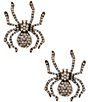 Natasha Accessories Crystal Spider Statement Drop Earrings - Image 1