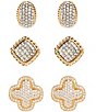 Natasha Accessories Crystal Two Tone Stud Earring Set - Image 1