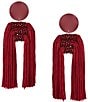 Natasha Accessories E Row Beaded Tassel U Statement Drop Earrings - Image 1