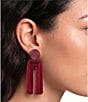 Natasha Accessories E Row Beaded Tassel U Statement Drop Earrings - Image 2