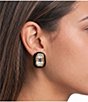 Natasha Accessories Enamel Stone Stud Statement Earrings - Image 2