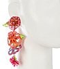 Color:Multi - Image 2 - Flower Beaded Statement Drop Earrings