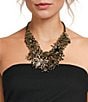 Natasha Accessories Halloween Skull Spider Rhinestone Statement Necklace - Image 2