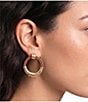 Natasha Accessories Leather Circle Drop Earrings - Image 2