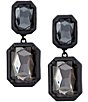 Natasha Accessories Matte Metal Stone Double Drop Earrings - Image 1