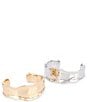 Natasha Accessories Metal Cuff Bracelet Set - Image 2