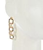 Natasha Accessories Metal Link Linear Earrings, Color:Gold/Crystal - Image 2