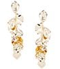 Natasha Accessories Metal Petal Statement Drop Earrings - Image 1