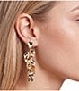 Natasha Accessories Metal Petal Statement Drop Earrings - Image 2
