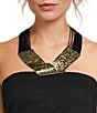Natasha Accessories Metal V Rope Collar Statement Necklace - Image 2