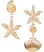 Color:Gold - Image 1 - Mix Match Sea Life Drop Earrings