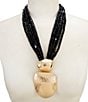 Natasha Accessories Multi Row Beaded Metal Drop Short Pendant Statement Necklace - Image 1