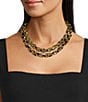 Natasha Accessories Nav Tubes 2 Row Short Multi-Strand Statement Necklace - Image 2