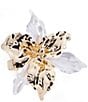 Natasha Accessories Open Flower Cuff Bracelet, Color:Gold/Ivory - Image 1