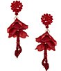Natasha Accessories Organic Oscar Petal Drop Statement Beaded Earrings - Image 1