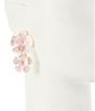 Natasha Accessories Painted Flower Resort Double Drop Statement Earrings - Image 2