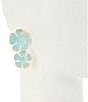 Natasha Accessories Painted Flower Resort Double Drop Statement Earrings - Image 4