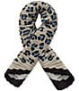 Natasha Accessories Pleated Leopard Diamond Scarf - Image 1