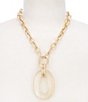 Natasha Accessories Resin Circle Tortoise Short Pendant Necklace - Image 1