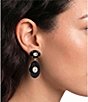 Natasha Accessories Resin Double Drop Statement Earrings - Image 2