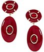 Natasha Accessories Resin Double Drop Statement Earrings - Image 3