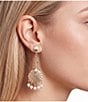 Natasha Accessories Resort Oyster Pearl Statement Drop Earrings - Image 2