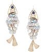 Natasha Accessories Scaly Fish Drop Earrings - Image 1