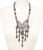 Natasha Accessories Skeleton Skull Rhinestone Statement Necklace - Image 1