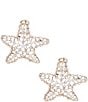 Color:Gold/Crystal - Image 1 - Starfish XL Crystal Stud Earrings