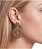 Natasha Accessories Stone Double Drop Earrings - Image 2