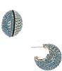 Color:Aqua - Image 1 - Stone Ombre Fat Hoop Earrings