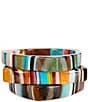 Natasha Accessories Stripe Resin Bangle Bracelet Set - Image 1