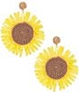 Color:Yello - Image 1 - Sunflower Statement Drop Earrings