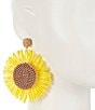 Color:Yello - Image 2 - Sunflower Statement Drop Earrings