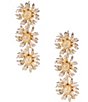 Color:Gold - Image 1 - Text Sunflower Statement Drop Earrings