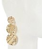 Natasha Accessories Textured Snowman Linear Earrings, Color:Gold - Image 2