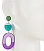 Color:Purple - Image 2 - Thread Ball Drop Statement Earrings