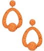 Color:Orange - Image 1 - Thread Doorknocker Drop Statement Earrings