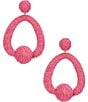 Color:Pink - Image 1 - Thread Doorknocker Drop Statement Earrings