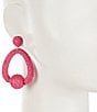 Color:Pink - Image 2 - Thread Doorknocker Drop Statement Earrings