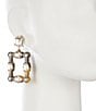 Natasha Accessories Tortoise Square Crystal Drop Earrings, Color:Multi - Image 2